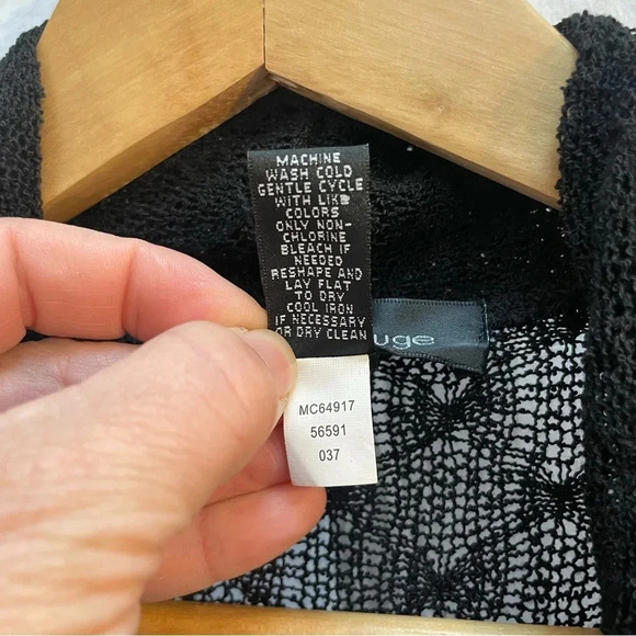 Cable & Gauge Black Sleeveless Lace Sweater Cardigan, S - Picture 7 of 8